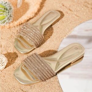 Flat Rhinestone Sandals